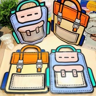 Zipper Bening Motif Tas Ransel Unik Lucu Bahan Plastik PVC Ziplock Ready 2 Ukuran Besar dan Kecil / 