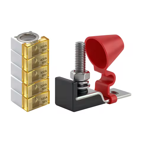 58V MRBF Fuse Kit-Marine Rated Battery Fuse Holder + M8 Stud Terminal Fuse Block (30/40/50/75/100/12