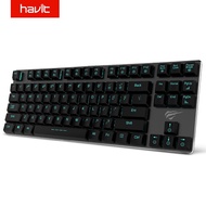 HAVIT Mechanical Keyboard 87 Keys Ultra Low Axis Metal Keyboard Wired USB Mini Gaming Keyboard Blue