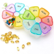 MXMUSTY1 Weekly Pill Box Portable 7 Day Weekly Medicine Organizer Tablets Storage Container Vitamins Mini Pill Box