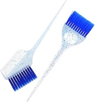 Xindojuz 2 PCS Blue Color Brushes for Hair Stylist, Hair Coloring Brush with Glitter Handles, Soft B