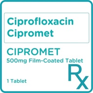 CIPROMET Ciprofloxacin Cipromet 500mg Film-Coated 1 Tablet [Prescription Required]