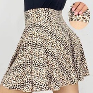 "Rok Olahraga Wanita Motif Macan Tutul Import Premium - Rok Leopard A-Line Sporty dengan Bahan Katun