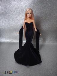 ５號雜貨屋＊(缺貨~黑 ◆藏青)Barbie 芭比娃娃 晚禮服 魚尾禮服 套裝 服飾配件 99元