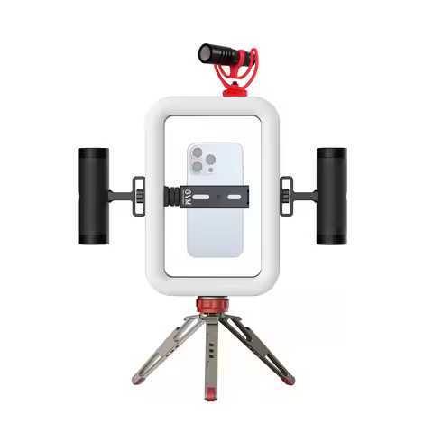 GVM TL600B 6W Camera Smartphone Video Rig LED Ring Light Selfie Light with Stabilizer Bracket Vlog G
