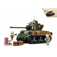 Sluban Brick Tank Steel Army - M4A3(76W) Medium Tank 2in1 M38-B1110