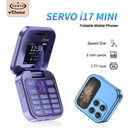 SERVO i17 Mini Flip Cellular 2G Network Screen 1.77 Inch Dual SIM Lantern Speed Monitor FM Radio Sma