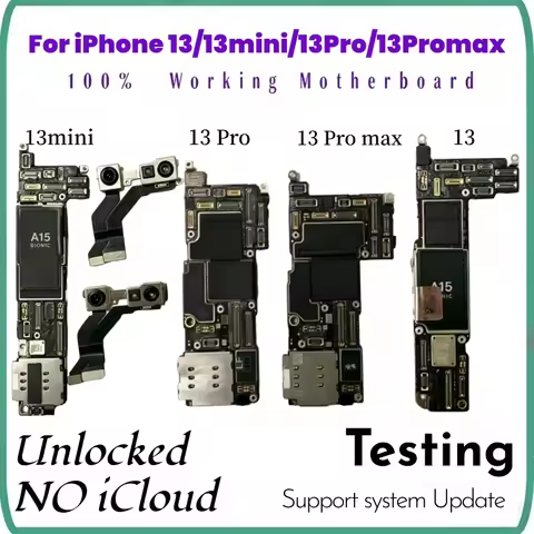 Good Working For iPhone 13 Pro Max Motherboard Clean ICloud With/No Face ID Logic Board Unlocked For