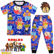 (1Y-11Y) BLUE R0BL0X Full Cotton Kids Pajamas - Pyjamas Sleepwear Boy Night Wear Baju Tidur Budak Ka
