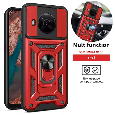 For Nokia G10 G20 X100 Case Push Pull Camera Protection Phone Case For Nokia C1 C10 C20 C30 Magnetic