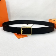 HERMES2424 All-Match Lychee Grain Genuine Leather Casual Cowhide Belt Men
