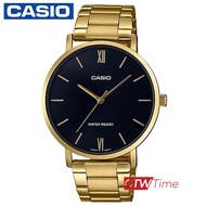 CASIO Standard นาฬิกาข้อมือผู้ชาย สายสแตนเลส รุ่น MTP-VT01G-1BUDF  (หน้าปัดดำ)