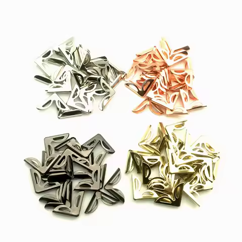 100PCS/Lot 16X16X4mm Rose Gold Metal Book Corners For Photo Albums Menus Folders DIY Scrapbooking De