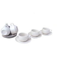 ASOGA Coffee Cup Set White Afternoon Tea Cup Saucer (6pc Cup + 6pc Saucer) coffee cup tea cup cof
