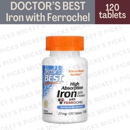 Doctor's Best, High Absorption Iron with Ferrochel, 27 mg, 120 Tablets