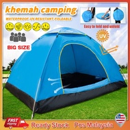 3-4 Person Outdoor Camping Tent Fast Pop Up Tent Waterproof UV Resist Auto Khemah Camping Tidur