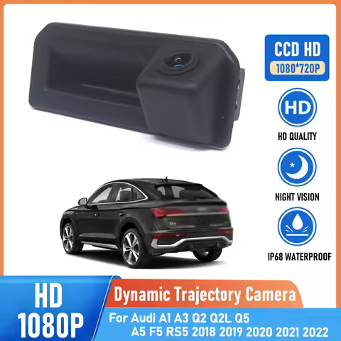 HD Rear View Camera For Audi A1 A3 Q2 Q2L Q5 A5 F5 RS5 2018 2019 ~ 2022 Trunk Handle Backup Waterpro