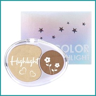 Eye Makeup Palette Long-Lasting Waterproof 2-Color Contour Highlighter Eye Shadow Powder for Women T