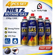 4pcs NIETZ Butane Gas Cartridge 230G Torch Refill Gas Tin Camping Gas