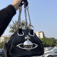 全新Vivienne Westwood黑色小號保齡球包 鏈條款