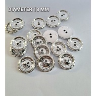 New silver button fan motif diameter 1.8 cm 1 gross motif button silver motif button