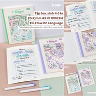 KLONG Q3 Student notebook 4 squares (2 x 2) mm A5 missing 96 pages 100/76; MS: 087 Study notebook 15