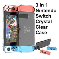 ★ Nintendo Switch Gen 1 / Gen 2  / Switch OLED 3 in 1 Transparent Crystal Clear Hard Case Casing Cover