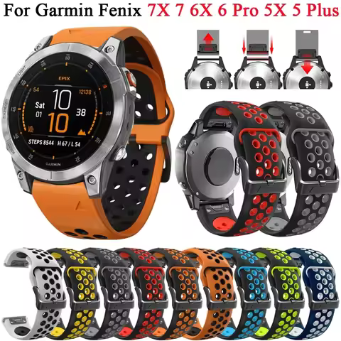 26mm 22mm For Garmin Fenix 7X 7 Pro 6 6X Pro 5X 5 Plus Sapphire Solar Watch Strap Bracelet Quick Rel