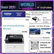 Brother Mono Laser Printer FAX-2840 A4 Print Copy Fax ADF with Hand-Set Voice Call similar fax-878 l