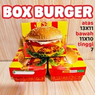 50 pcs BURGER Box Burger Box crispy FriedKentang Food Packaging PatternedIVORY