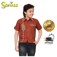 Sonali Boys Shirt Modern Casual Indian Traditional (Top) Indian BoyS Shirt Kids Clothes Q0934
