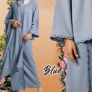 Cey Crepe Kurung MODEN Afya Sulam TUNANG NIKAH BRIDESMAID MURAH EMBROIDERY Kurung Moden Sulaman Lace