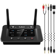 1Mii Bluetooth トランスミッター オーディオ レシーバー ブルートゥース 5.3 送受信機 、テレビ アンプ 用、aux 光デジタル RCA USB aac aptx-ll 低遅延 ap