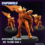 Mysterious Golden Bio Techno Man [3]-Bio-Booster-Humanoid/32mm scale 3D printed miniature PSK
