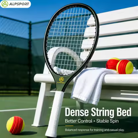 ALPSPORT 22 Inch Carbon Fiber Low-Noise Foam Ball Racquet 250g Strung Mini Tennis Racket for Court P