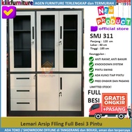 Lemari Arsip Filing Cabinet Besi 3 Pintu SMJ 311 Laci 3 / 301