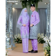 SET NIKAH/TUNANG | BAJU KURUNG WALINONG SARI SONGKET PRINTED PURPLE LILAC |BAJU KURUNG MODEN BATU TA