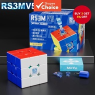 New Arrival 2023 Moyu RS3M V5 Magnetic Dual Adjustment 3x3 Speed Cube, Stickerless RS3M 3 by 3 Budge
