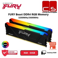 Kingston FURY Beast DDR4 RGB Desktop Gaming Memory RAM - 3200MHz/3600Mhz