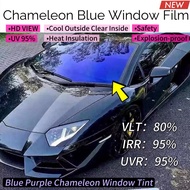 Chameleon Blue Purple UV99% IRR 95% 2PLY Window Film Tinted Building Colour Window/Car Tinted High Q