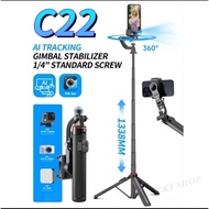 New Arrival!!C22 AI Anti-Shake Selfie Stick 360 Face Tracking Clear Still Shooting + 2in1 Easy To Us