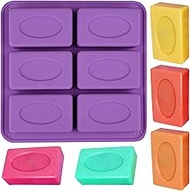 EDUEE Silicone Soap Mold 6 Cavities Rectangle Soap Molds for Homemade Craft Lotion Soap Bar, Cake Mo