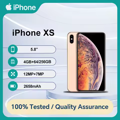 Unlocked Original Apple iPhone XS 64/256GB ROM 4GB RAM IOS A12 Bionic Hexa Core 5.8'' Dual 12MP 4G U
