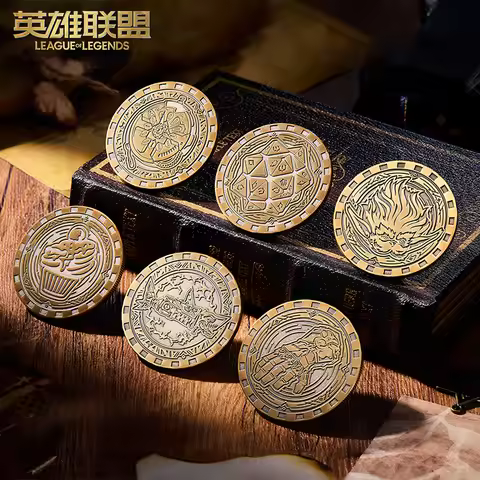 Game LOL Arcane Jinx Official Metal Badge Sets Vi Viktor Caitlyn Heimerdinger EKKO Collectible Coin 