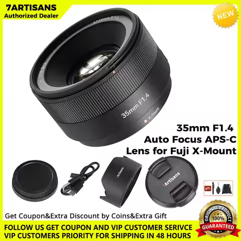 New 7artisans 35mm F1.4 Auto Focus f/1.4 Large aperture Prime Lens For Fujifilm XF Mirrorless Camera