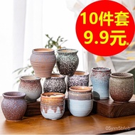 Wholesale Succulent Flower Pot Ceramic Vintage Pot Creative Pot Stoneware Succulent Plant Large Diameter Combination Set