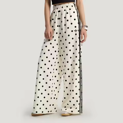 Adidas genuine clover new women's white and black outdoor wide leg pants KV1168