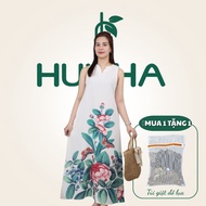 (Model D11) A-shaped middle-aged dress - Covers the belly, flatters the figure, loose and airy form,