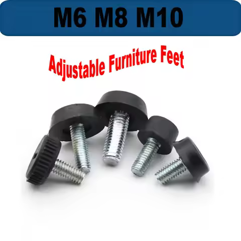 5pcs Adjustable Furniture Feet M6 M8 M10 | Anti-Slip Leg Pads for Table Cabinet Floor Protection
