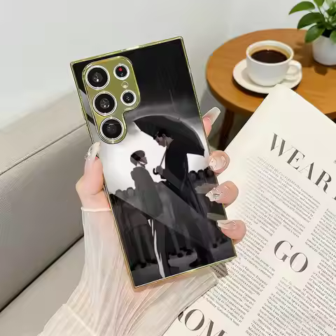 Korean Anime L-Lookism Phone Case Luxury Electroplated Metal Frame Case For Samsung Galaxy S25 S24 S